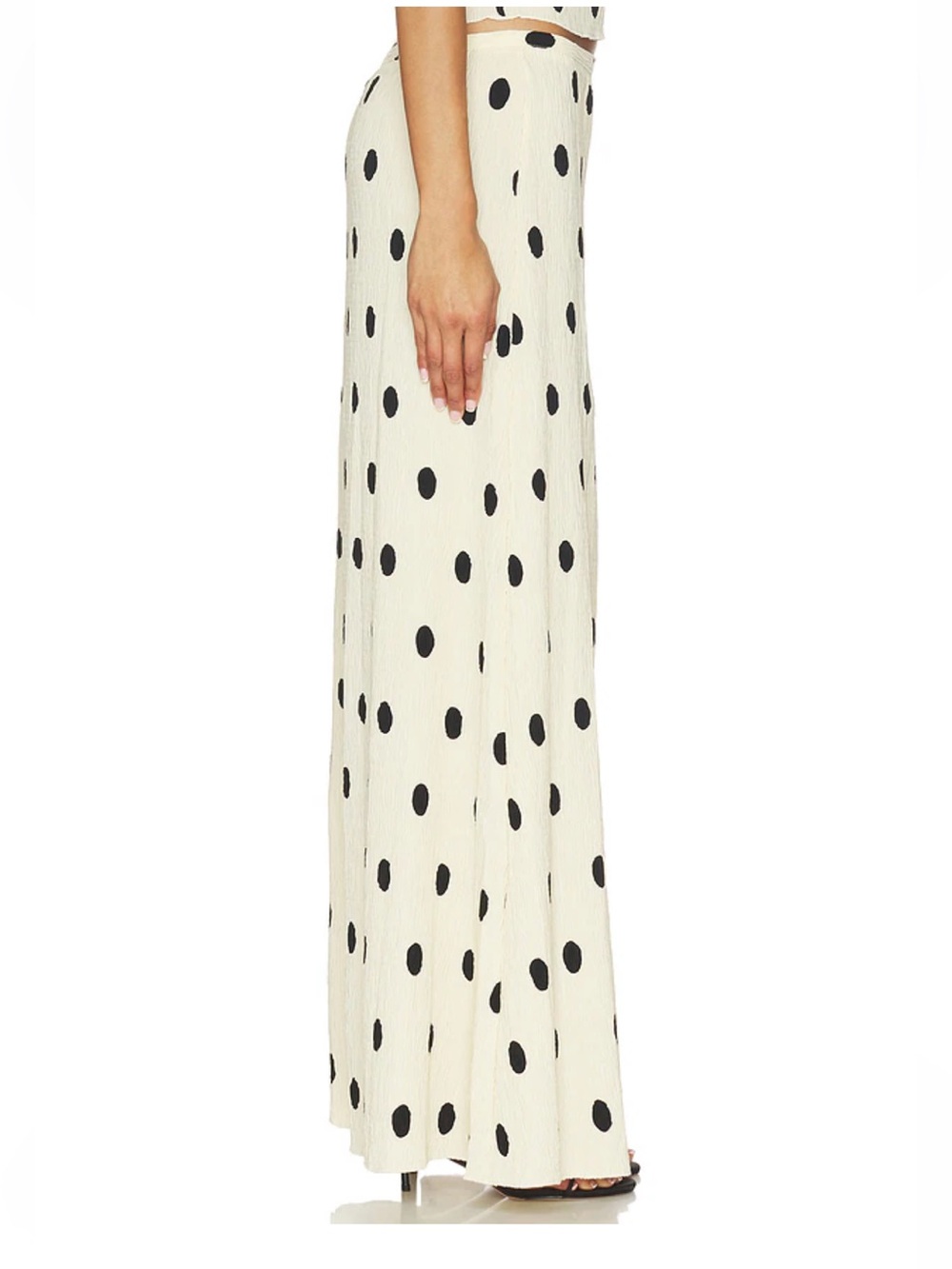 Lioness Ford Maxi Skirt Porcelain Polka Dot crinkle Revolve NWT M - Picture 3 of 10